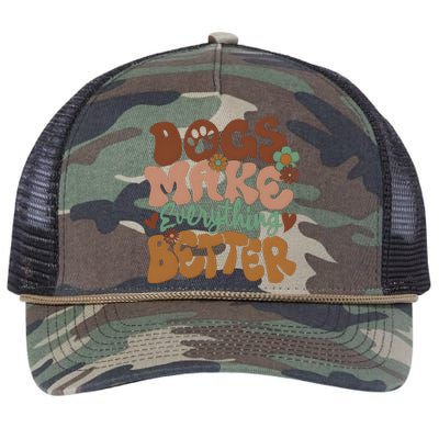 Dogs Make Everything Better Dog Mom Retro Rope Trucker Hat Cap