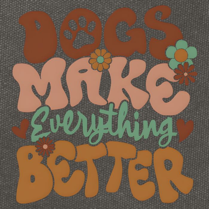 Dogs Make Everything Better Dog Mom Cotton Canvas Backpack