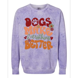 Dogs Make Everything Better Colorblast Crewneck Sweatshirt