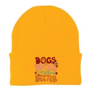 Dogs Make Everything Better Knit Cap Winter Beanie