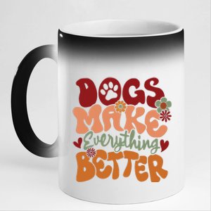 Dogs Make Everything Better 11oz Black Color Changing Mug