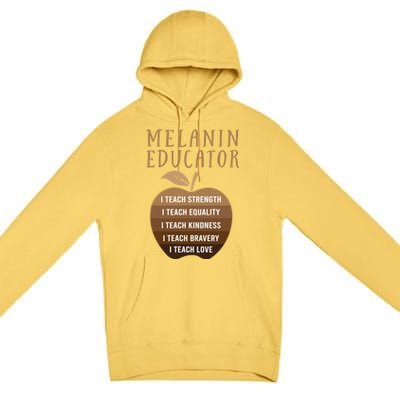 Dope Melanin Educator Clothing African American Teacher Gift Premium Pullover Hoodie