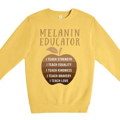 Dope Melanin Educator Clothing African American Teacher Gift Premium Crewneck Sweatshirt