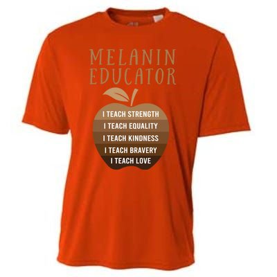 Dope Melanin Educator Clothing African American Teacher Gift Cooling Performance Crew T-Shirt