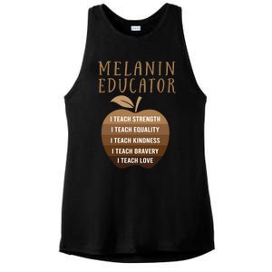 Dope Melanin Educator Clothing African American Teacher Gift Ladies PosiCharge Tri-Blend Wicking Tank