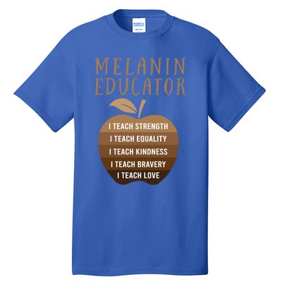 Dope Melanin Educator Clothing African American Teacher Gift Tall T-Shirt