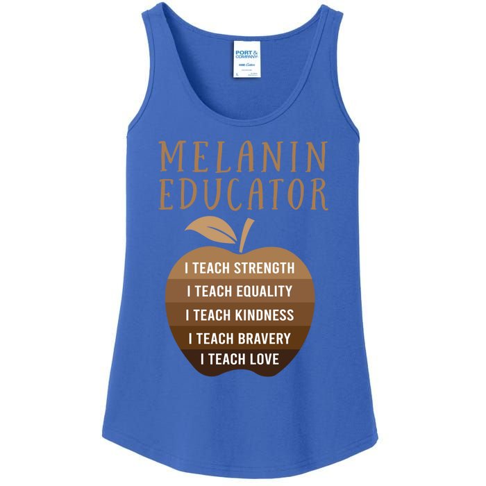 Dope Melanin Educator Clothing African American Teacher Gift Ladies Essential Tank