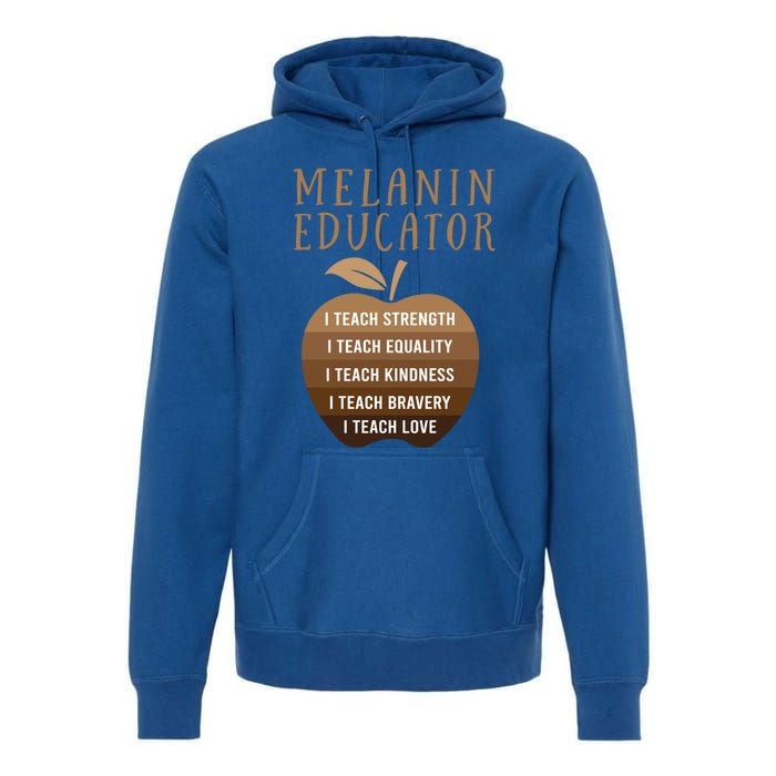 Dope Melanin Educator Clothing African American Teacher Gift Premium Hoodie