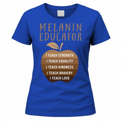 Dope Melanin Educator Clothing African American Teacher Gift Women's T-Shirt