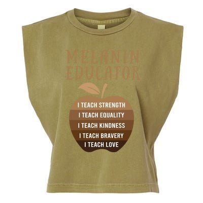 Dope Melanin Educator Clothing African American Teacher Gift Garment-Dyed Women's Muscle Tee