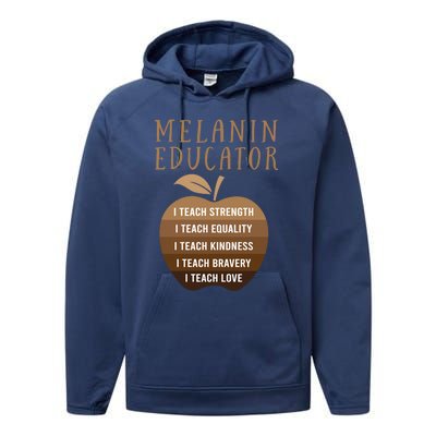 Dope Melanin Educator Clothing African American Teacher Gift Performance Fleece Hoodie