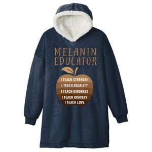 Dope Melanin Educator Clothing African American Teacher Gift Hooded Wearable Blanket