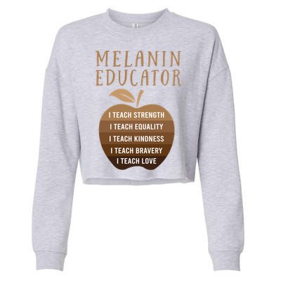 Dope Melanin Educator Clothing African American Teacher Gift Cropped Pullover Crew