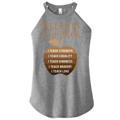 Dope Melanin Educator Clothing African American Teacher Gift Women's Perfect Tri Rocker Tank