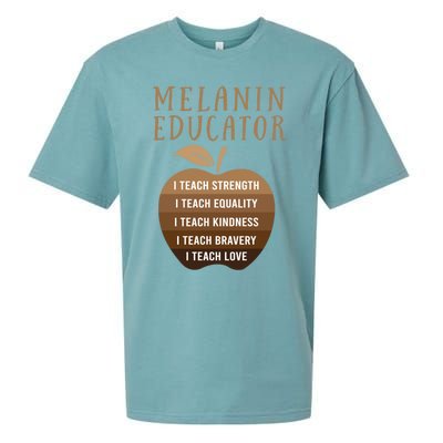 Dope Melanin Educator Clothing African American Teacher Gift Sueded Cloud Jersey T-Shirt