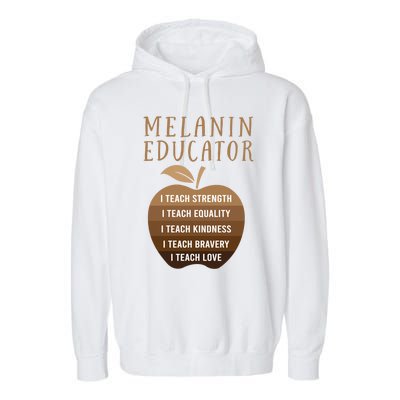 Dope Melanin Educator Clothing African American Teacher Gift Garment-Dyed Fleece Hoodie