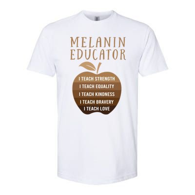 Dope Melanin Educator Clothing African American Teacher Gift Softstyle CVC T-Shirt