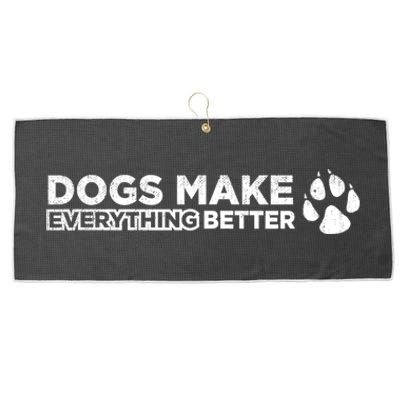 Dogs Make Everything Better Cute Dog Paw Large Microfiber Waffle Golf Towel