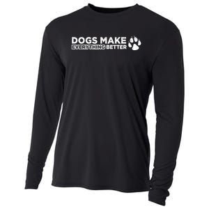 Dogs Make Everything Better Cute Dog Paw Cooling Performance Long Sleeve Crew