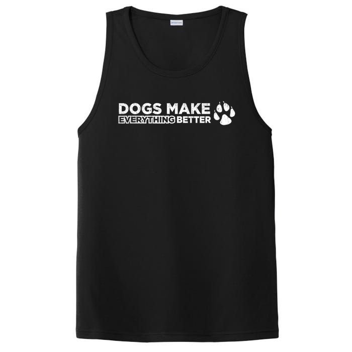 Dogs Make Everything Better Cute Dog Paw PosiCharge Competitor Tank