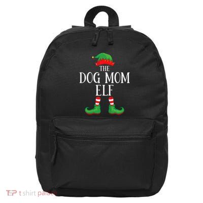 Dog Mom Elf Matching Group Xmas Funny Family Christmas 16 in Basic Backpack