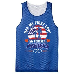 Dad My First Love My Forever Hero Gift Mesh Reversible Basketball Jersey Tank