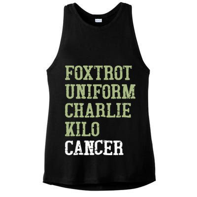 Dave Mustaine Foxtrot Uniform Charlie Kilo Cancer Ladies PosiCharge Tri-Blend Wicking Tank