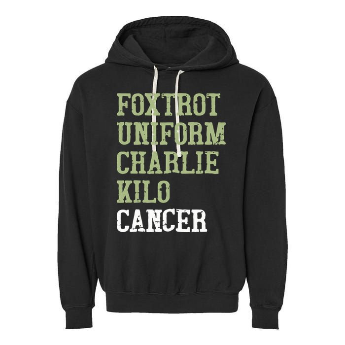 Dave Mustaine Foxtrot Uniform Charlie Kilo Cancer Garment-Dyed Fleece Hoodie