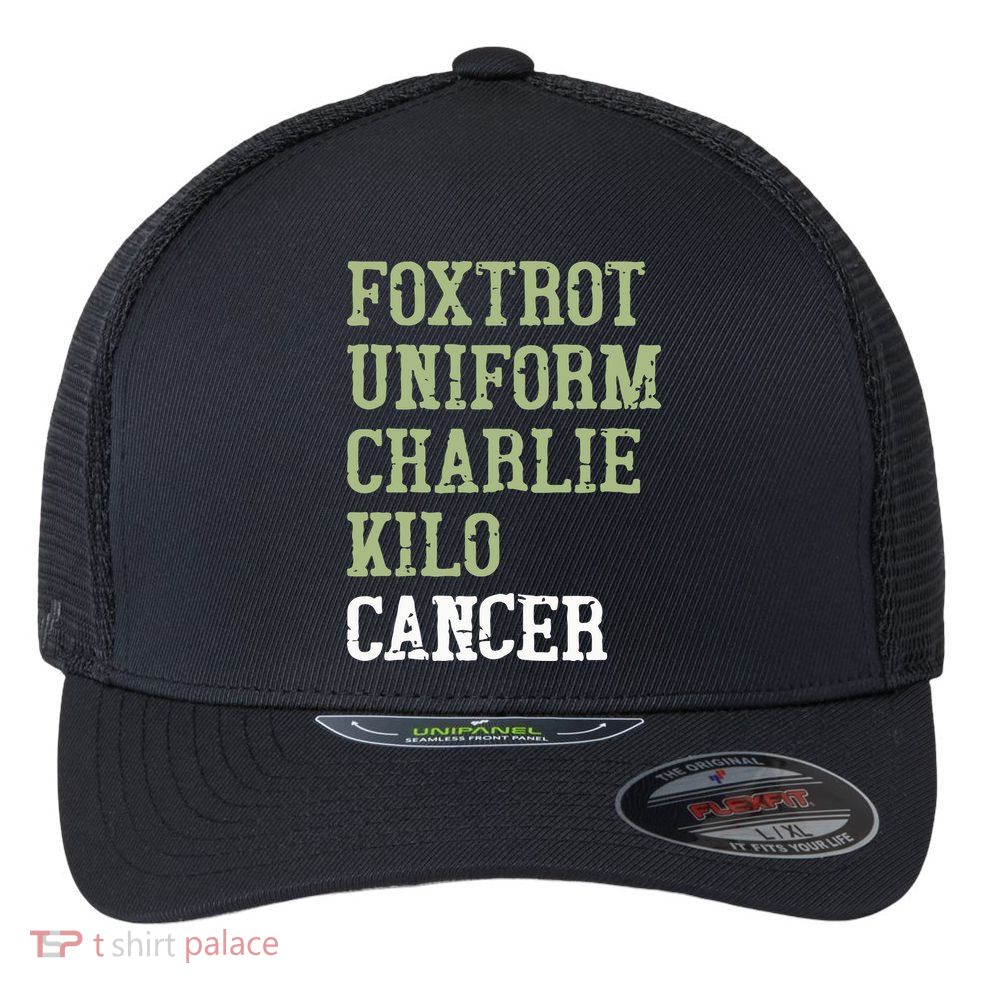 Dave Mustaine Foxtrot Uniform Charlie Kilo Cancer Flexfit Unipanel Trucker Cap
