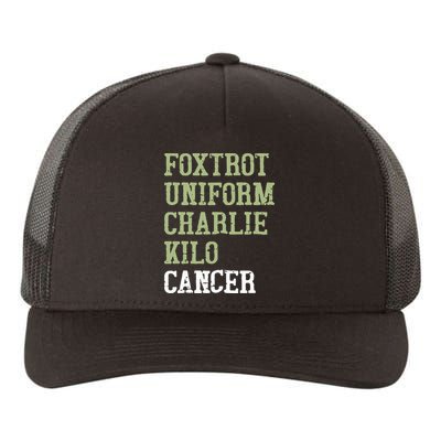 Dave Mustaine Foxtrot Uniform Charlie Kilo Cancer Yupoong Adult 5-Panel Trucker Hat