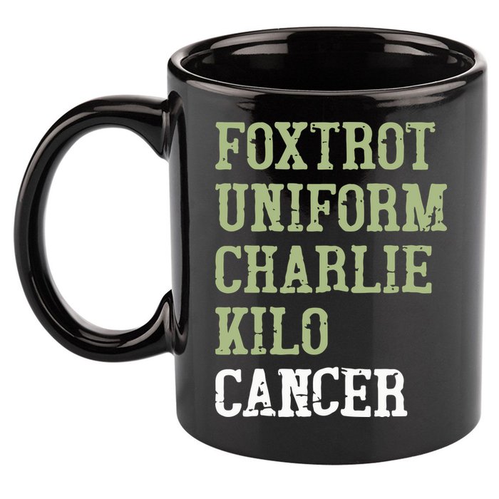 Dave Mustaine Foxtrot Uniform Charlie Kilo Cancer 11oz C Handle Ceramic Mug