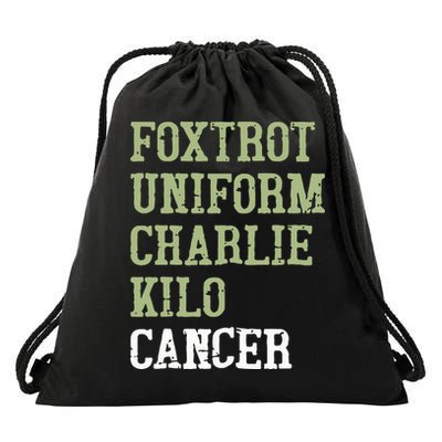 Dave Mustaine Foxtrot Uniform Charlie Kilo Cancer Drawstring Bag