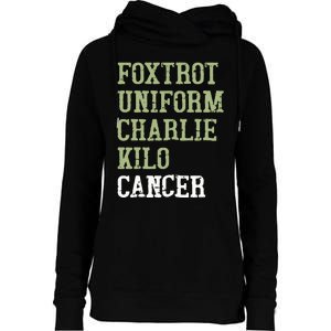 Dave Mustaine Foxtrot Uniform Charlie Kilo Cancer Womens Funnel Neck Pullover Hood