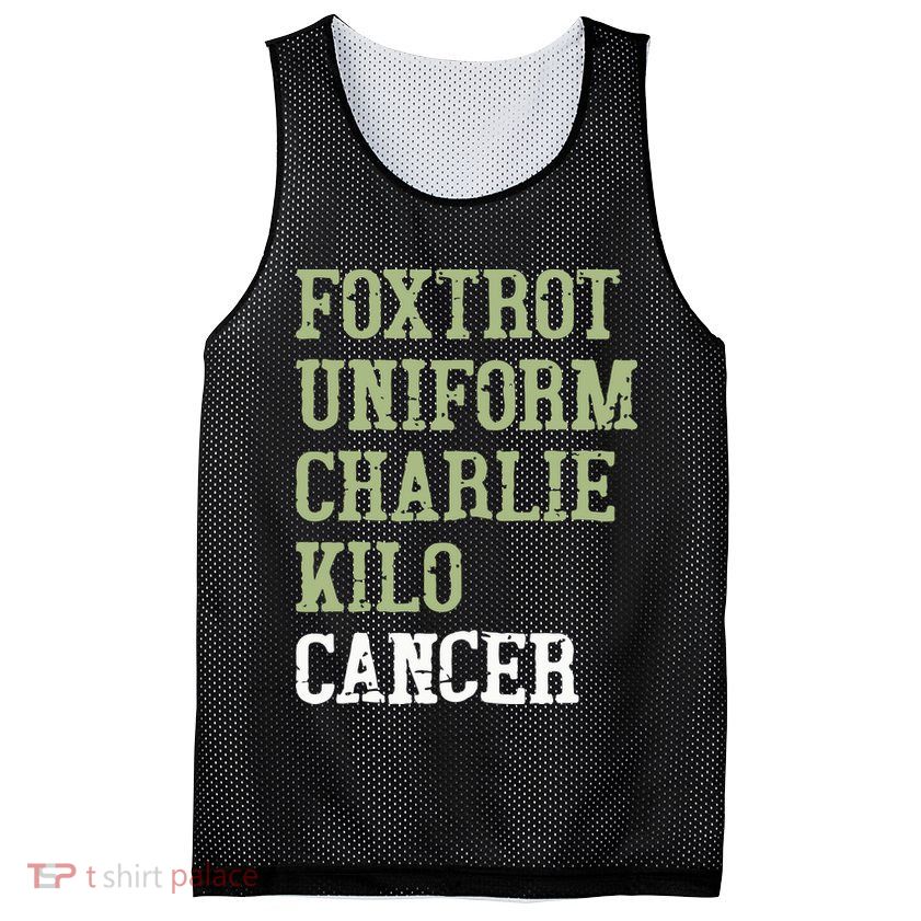 Dave Mustaine Foxtrot Uniform Charlie Kilo Cancer Mesh Reversible Basketball Jersey Tank