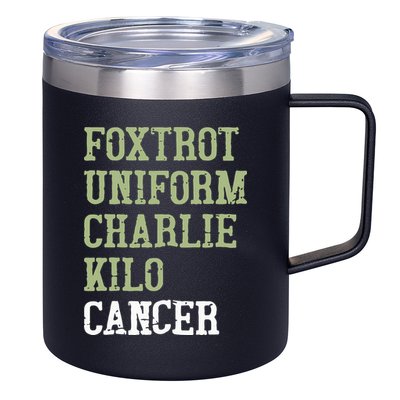 Dave Mustaine Foxtrot Uniform Charlie Kilo Cancer 12oz Stainless Steel Coffee Mug