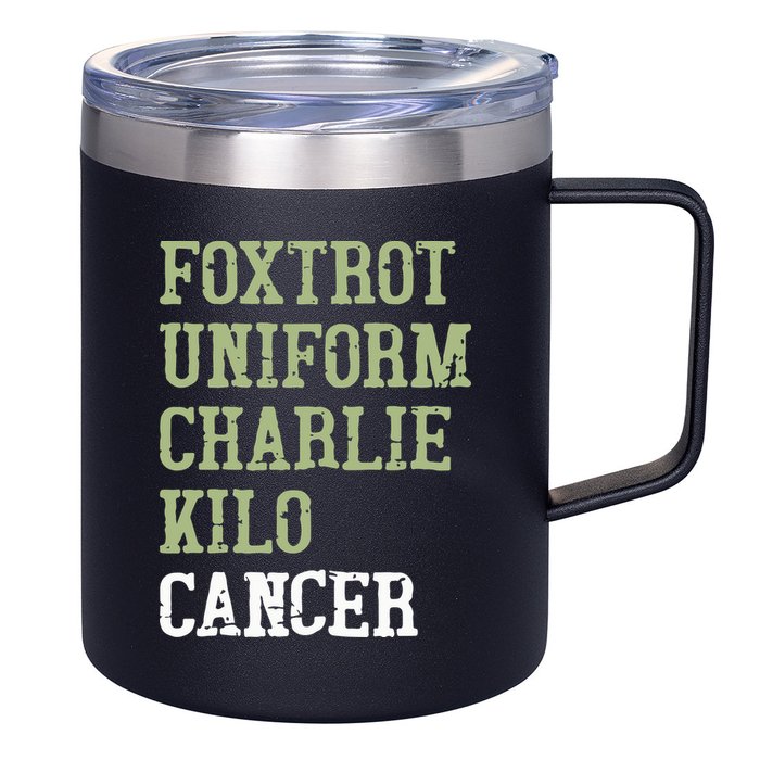 Dave Mustaine Foxtrot Uniform Charlie Kilo Cancer 12oz Stainless Steel Coffee Mug