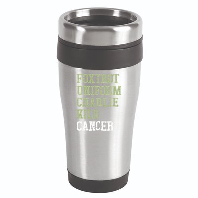 Dave Mustaine Foxtrot Uniform Charlie Kilo Cancer 16oz Travel Tumbler