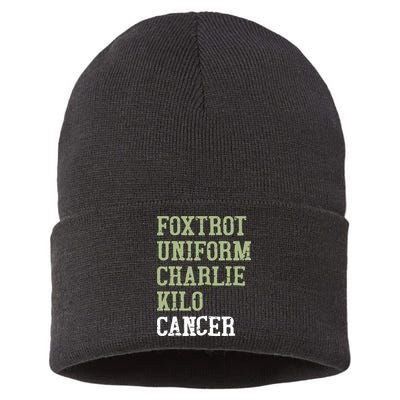 Dave Mustaine Foxtrot Uniform Charlie Kilo Cancer Sustainable Knit Beanie