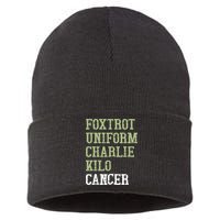 Dave Mustaine Foxtrot Uniform Charlie Kilo Cancer Sustainable Knit Beanie