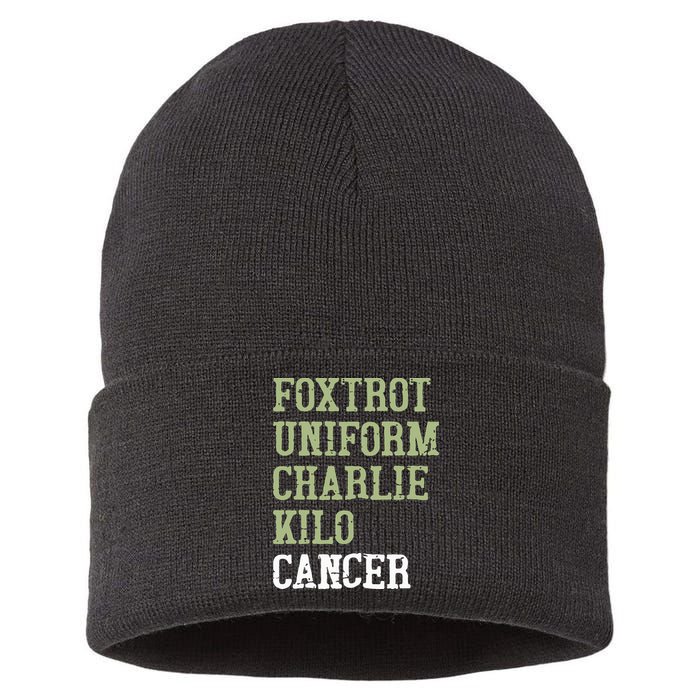 Dave Mustaine Foxtrot Uniform Charlie Kilo Cancer Sustainable Knit Beanie