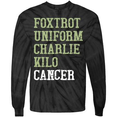 Dave Mustaine Foxtrot Uniform Charlie Kilo Cancer Tie-Dye Long Sleeve Shirt