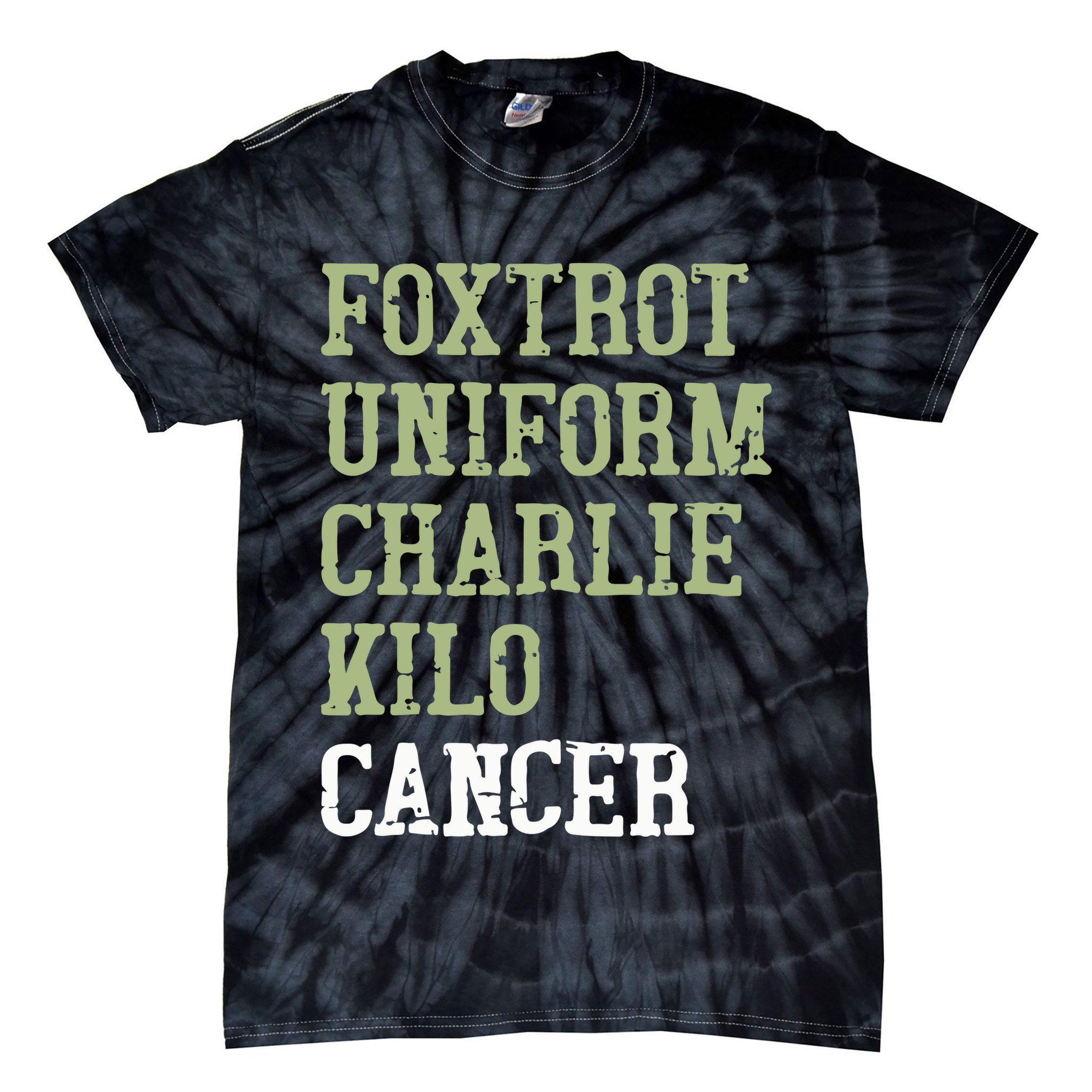 Dave Mustaine Foxtrot Uniform Charlie Kilo Cancer Tie-Dye T-Shirt