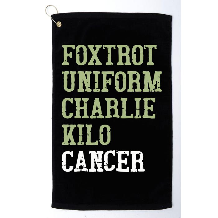 Dave Mustaine Foxtrot Uniform Charlie Kilo Cancer Golf Towel