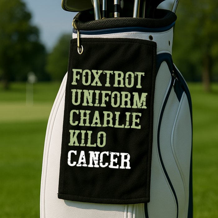 Dave Mustaine Foxtrot Uniform Charlie Kilo Cancer Golf Towel