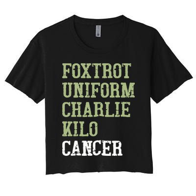 Dave Mustaine Foxtrot Uniform Charlie Kilo Cancer Crop Top