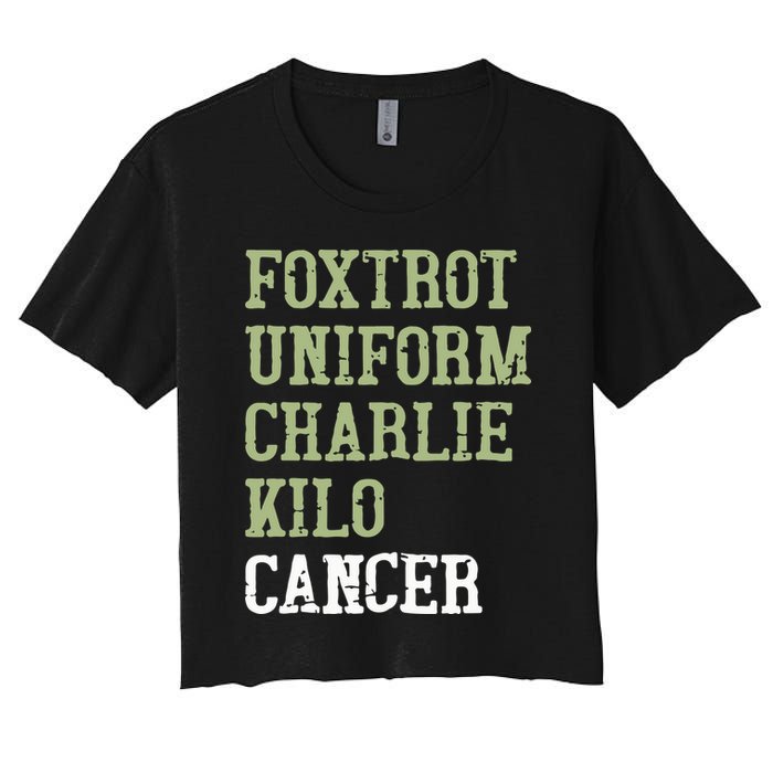 Dave Mustaine Foxtrot Uniform Charlie Kilo Cancer Crop Top
