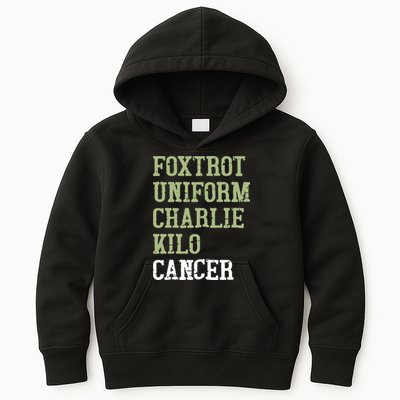 Dave Mustaine Foxtrot Uniform Charlie Kilo Cancer Kids Hoodie