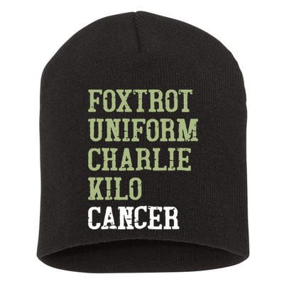 Dave Mustaine Foxtrot Uniform Charlie Kilo Cancer Short Acrylic Beanie
