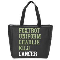 Dave Mustaine Foxtrot Uniform Charlie Kilo Cancer Zip Tote Bag