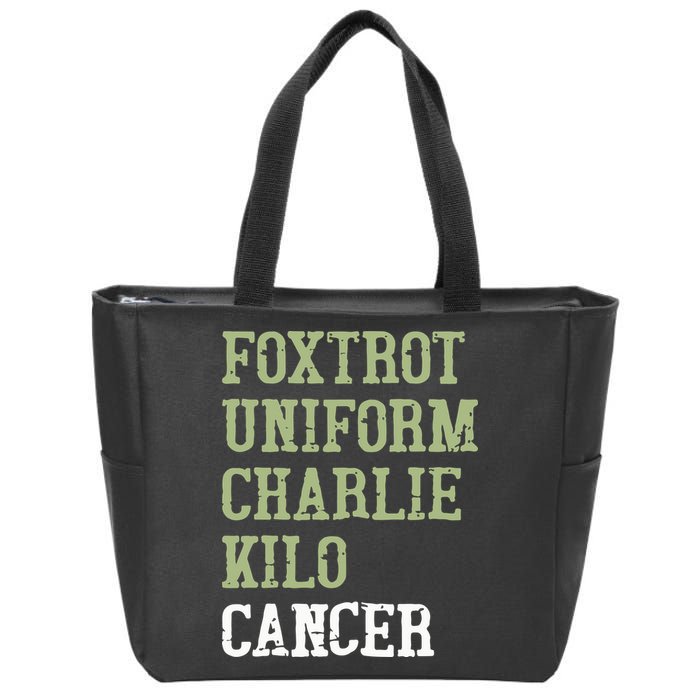 Dave Mustaine Foxtrot Uniform Charlie Kilo Cancer Zip Tote Bag